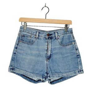 American Eagle Outfitters Classic High Waist Cuffed Denim Mom Shorts 4